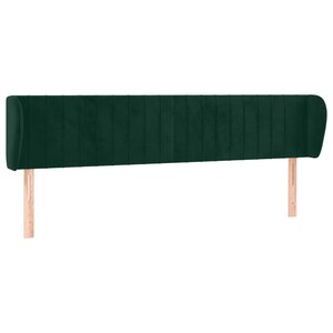 vidaXL Tête de lit avec oreilles Vert foncé 163x23x78/88 cm Velours
