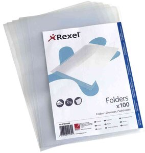 Lot de 100 Economy pochettes coin transparentes A4 grainé 100 microns REXEL