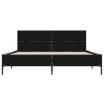 vidaXL Cadre de lit noir 120x200 cm bois d'ingénierie et métal