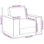 vidaXL Canapé Fauteuil Noir 60 cm Tissu