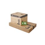 Pack and Move - Lot 10 cartons déménagement automatique - 60 x 50 x 40 cm - Poignées renforcées