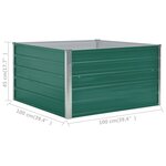 vidaXL Jardinière 100 x 100 x 45 cm Acier galvanisé Vert