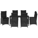 vidaXL Ensemble de salle à manger pour jardin 7 Pièces Noir polyrotin