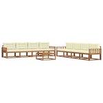 vidaXL Ensemble de canapés d'extérieur 9 Pièces Naturel et Crème
