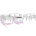 vidaXL Salon de jardin 7 Pièces avec coussins Aluminium Anthracite