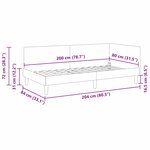 vidaXL Cadre de lit d'angle Gris clair 80 cm x 200 cm tissu