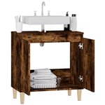vidaXL Meuble d'évier chêne fumé 58x33x60 cm bois d'ingénierie