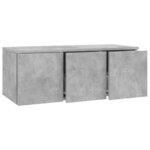 vidaXL Meuble TV Gris béton 80x34x30 cm Bois d'ingénierie