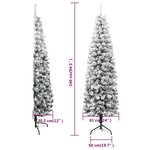 vidaXL Demi sapin de Noël artificiel mince avec neige floquée 240 cm