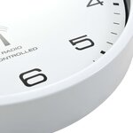 vidaXL Horloge murale radioguidée avec mouvement à quartz 31 cm Blanc