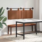 vidaXL Tête de lit suspendue Avec lumière LED Marron PU antique