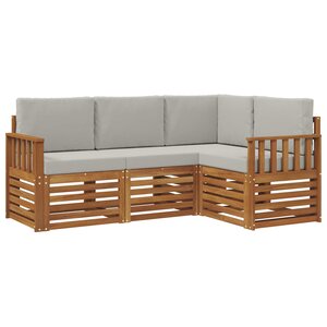 vidaXL Ensembles de canapés avec coussin 4 Pièces Gris Naturel et Clair