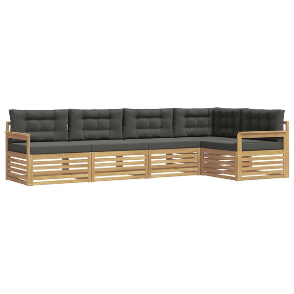vidaXL Ensemble de canapés d'extérieur 6 pc Blanc et anthracite