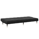 vidaXL Canapé-lit à 2 places avec repose-pied noir velours