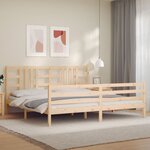 vidaXL Cadre de lit avec tête de lit 200x200 cm bois massif
