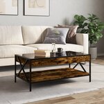 vidaXL Table basse avec LED Infinity chêne fumé 90x50x38 cm