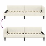 vidaXL Cadre de lit d'angle avec tête de lit Crème 90 x 200 cm