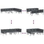 vidaXL Ensemble de bancs de jardin avec coussins 5 Pièces noir