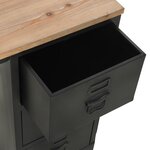 vidaXL Bureau à piédestal unique Bois de sapin et acier 100x50x76 cm