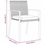 vidaXL Ensemble de salle à manger pour jardin 5 Pièces Noir Poly rotin
