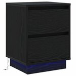 vidaXL Cabinet de chevet avec Noir 39 x 34.5 x 50 cm Bois d'ingénierie