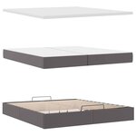 VidaXL Cadre de lit ottoman avec matelas gris 200x200 cm similicuir