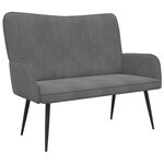 vidaXL Sofa 2 places Gris foncé 115 x 61 x 87 cm Velours