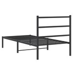 vidaXL Cadre de lit métal sans matelas avec tête de lit noir 90x190 cm