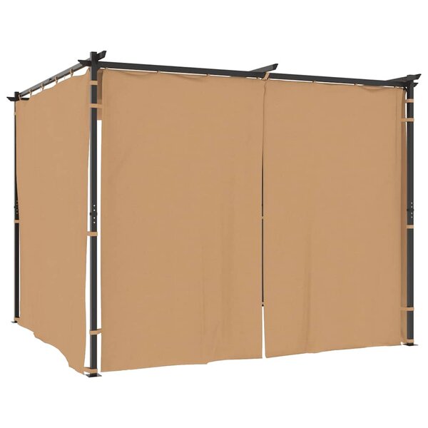 vidaXL Tonnelle avec rideaux 3x3 m Taupe Acier