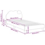 vidaXL Cadre de lit pour enfants avec tête de lit Rose 90 x 190 cm PU