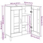 vidaXL Buffet chêne fumé 69 5x34x90 cm bois d'ingénierie