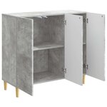 vidaXL Buffet Gris béton 89 x 34 5 x 80 cm Bois d'ingénierie