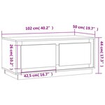 vidaXL Table basse gris béton 102x50x44 cm bois d'ingénierie