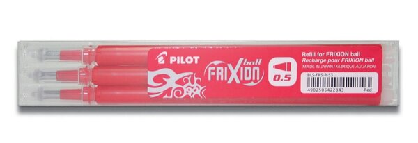 Lot de 3 Recharges friXion Ball Clicker (BLS-FR5) Rouge PILOT