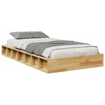 vidaXL Cadre de lit sans matelas 90x190 cm bois massif de chêne