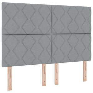 vidaXL Lit à ressort LED avec matelas Gris clair 160 x 200 cm tissu