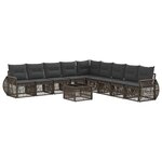 vidaXL Ensemble de canapé de jardin 10 Pièces Gris et Gris foncé