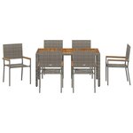 vidaXL Ensemble de salle à manger pour jardin 7 Pièces Gris polyrotin
