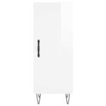 vidaXL Buffet Blanc brillant 34 5x34x90 cm Bois d'ingénierie
