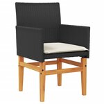vidaXL Chaises de jardin coussins lot de 2 noir résine tressée et bois