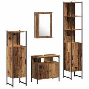 vidaXL Ensemble de mobilier de salle de bain 4 Pièces Bois ancien