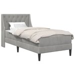vidaXL Cadre de lit avec matelas Gris clair 80 x 200 cm Velours