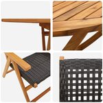 vidaXL Ensemble de salle à manger de jardin 7 pièces Bois d'acacia massif et poly rotin