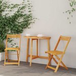 vidaXL Ensemble bistrot 3 Pièces Marron Bois d'acacia massif