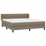 vidaXL Sommier à lattes de lit avec matelas Taupe 160x200 cm Tissu