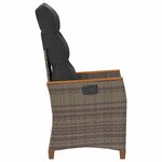 vidaXL Chaise de jardin inclinable Gris et Gris foncé polyrotin