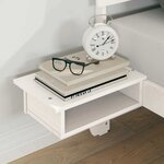 vidaXL Cadre de lit avec tables de chevet Blanc Bois massif en pin
