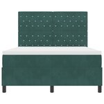 lit Box Spring vidaXL avec matelas et LED vert foncé 160x200 cm en velours