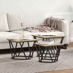 vidaXL Table basse 3 Pièces Chêne sonoma 50 x 50 x 40 cm