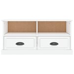 vidaXL Meuble TV blanc brillant 93x35 5x45 cm bois d'ingénierie